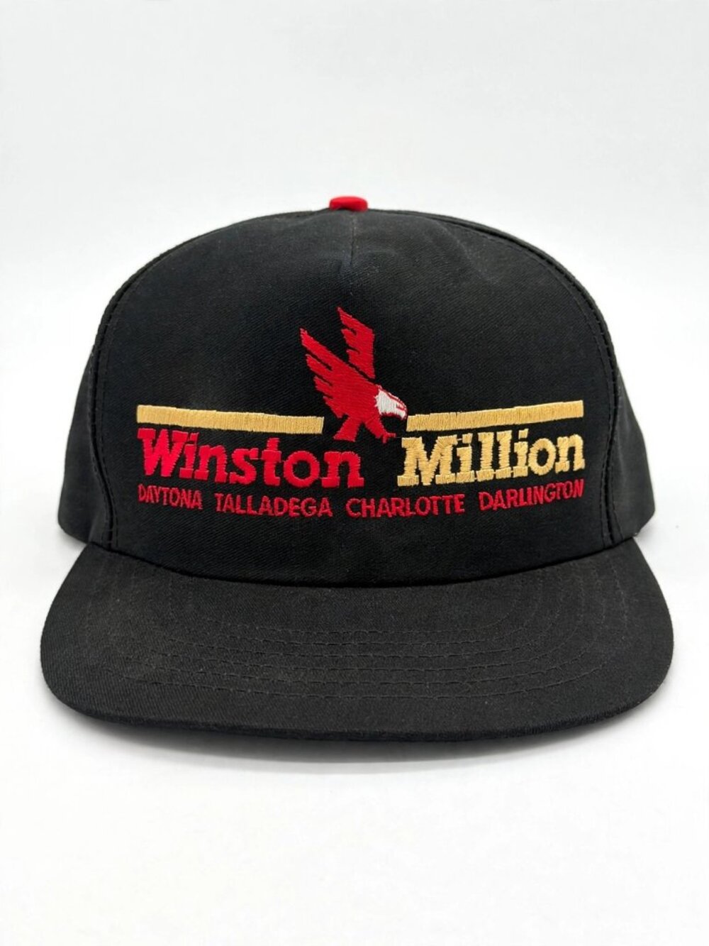 Vintage Winston Million NASCAR Snapback Hat Black Eagle Daytona Darlington